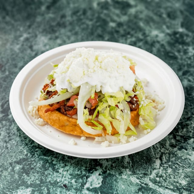 Adobada Sopes (Thick Corn Cakes).