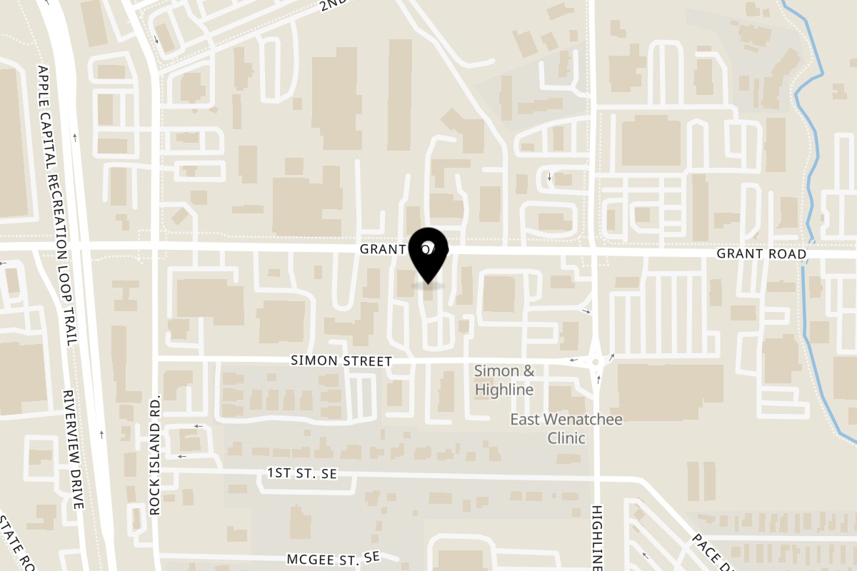 Map showing the location of Parientes Mexican Food on 300 Grant Rd in East Wenatchee